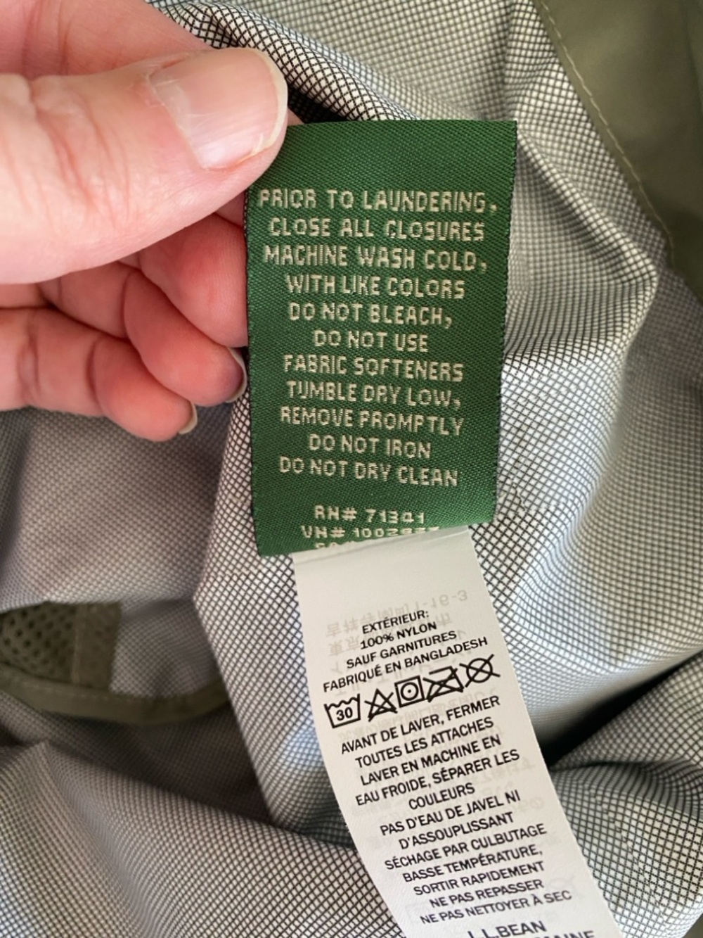 L.L. Bean Green Meridan Raincoat Size Small - Picture 9 of 10